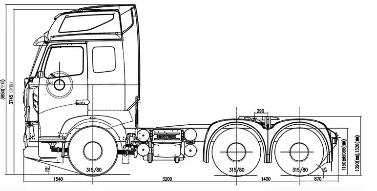 Heavy Duty 6X4 Prime Mover 375HP Tractor Truck for Trailer Transport